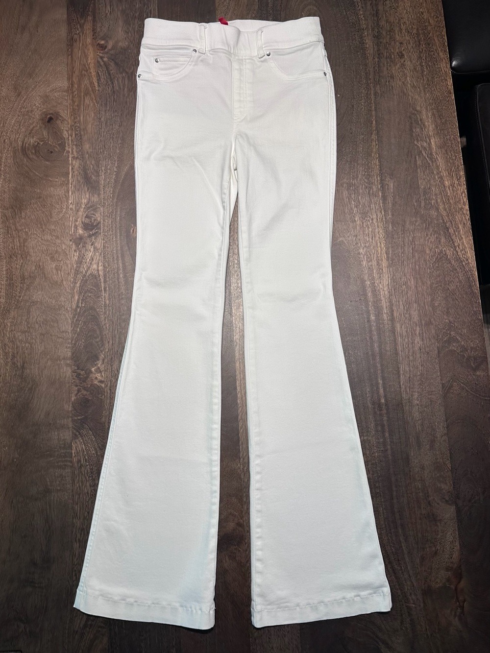 Spanx Jeans Womens Small White Flare High Rise Slim Pull On Stretch 20349R - Picture 6 of 11